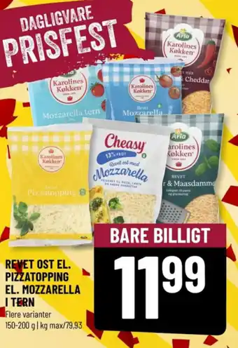 Løvbjerg REVET OST EL. PIZZATOPPING EL. MOZZARELLA I TERN tilbud
