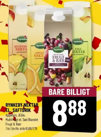 Løvbjerg RYNKEBY NEKTAR EL. SAFTDRIK Appelsin, Æble, tilbud