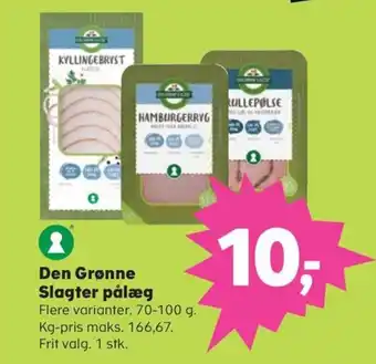 Den Grønne Slagter pålæg