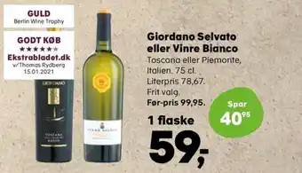 Coop.dk Giordano Selvato eller Vinre Bianco tilbud