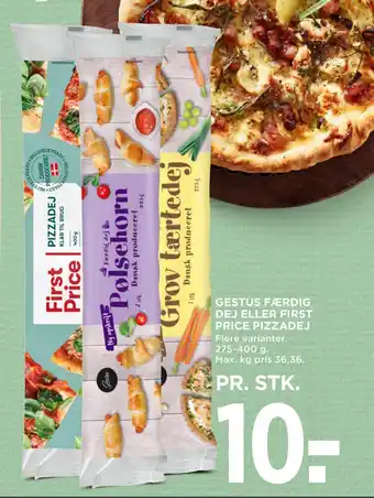 MENY Gestus færdig dej eller first price pizzadej tilbud