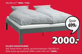 JYSK Kilden sengeramme tilbud
