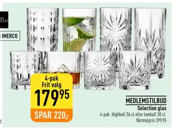 Imerco Selection glas tilbud