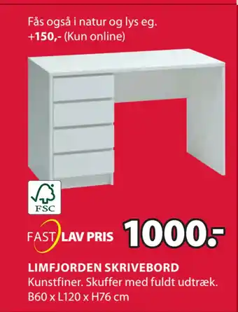 JYSK Limfjorden skrivebord tilbud