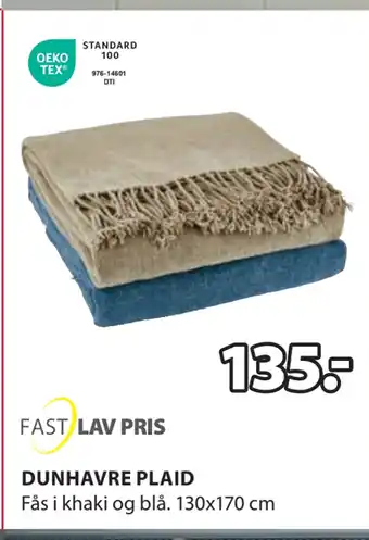 JYSK Dunhavre plaid tilbud