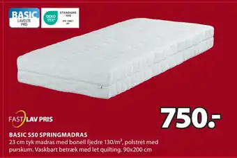 JYSK Basic s50 springmadras tilbud