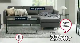 JYSK Falslev sofa med chaiselong tilbud