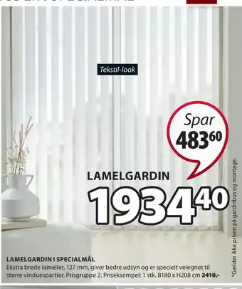 JYSK Lamelgardin i specialmål tilbud