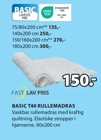 JYSK Basic t40 rullemadras tilbud