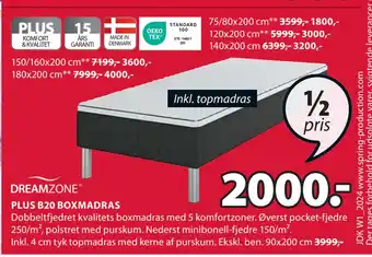JYSK Plus b20 boxmadras tilbud