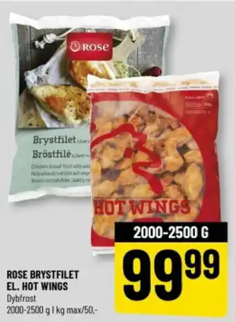 Løvbjerg ROSE BRYSTFILET EL. HOT WINGS Dybfrost tilbud