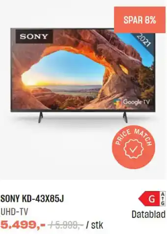 Hi-Fi Klubben Sony KD-43X85J UHD-TV tilbud
