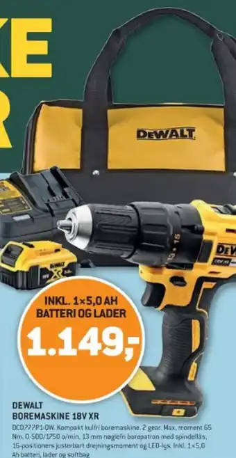 XL-BYG DEWALT BOREMASKINE 18V XR tilbud