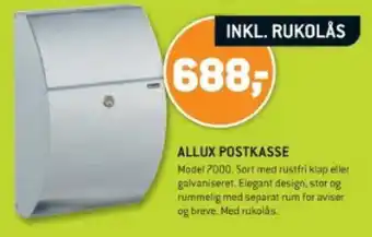 XL-BYG ALLUX POSTKASSE tilbud