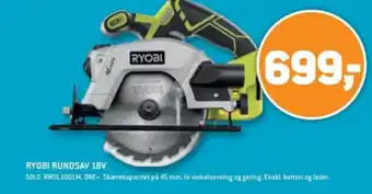XL-BYG RYOBI RUNDSAV 18V tilbud