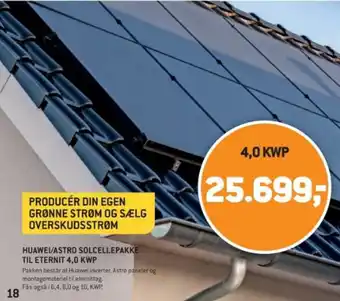 HUAWEI/ASTRO SOLCELLEPAKKE TIL ETERNIT 4,0 KWP