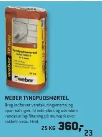 XL-BYG WEBER TYNDPUDSMØRTEL tilbud