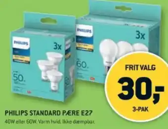 XL-BYG PHILIPS STANDARD PÆRE E27 tilbud