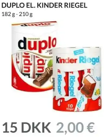 Nielsen's Discount Duplo El. Kinder Riegel 182-210g tilbud