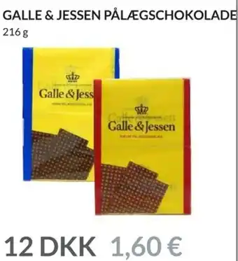 Nielsen's Discount Galle &Jessen Pålægschokolade 216g tilbud