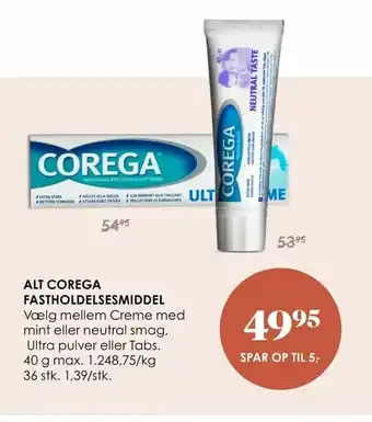 Alt corega fastholdelsesmiddel