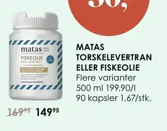 Matas Matas torskelevertran eller fiskeolie tilbud