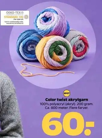 Netto Color twist akrylgarn tilbud