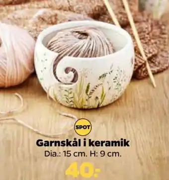 Netto Garnskål i keramik tilbud