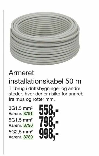 Harald Nyborg Armeret installationskabel 50 m tilbud