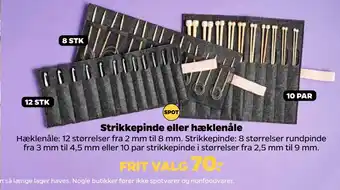 Netto Strikkepinde eller hæklenåle tilbud