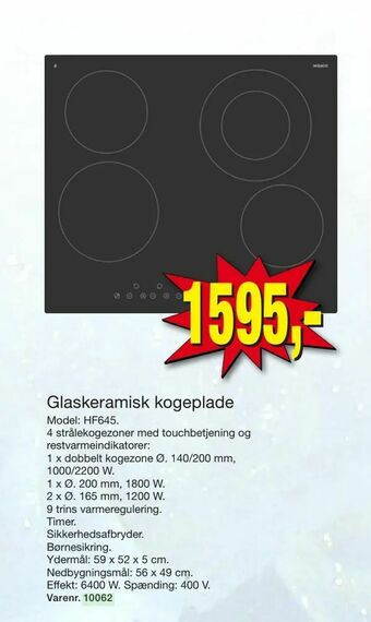 Harald Nyborg Glaskeramisk kogeplade tilbud
