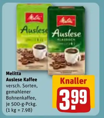 REWE DE Melitta Auslese Kaffee tilbud