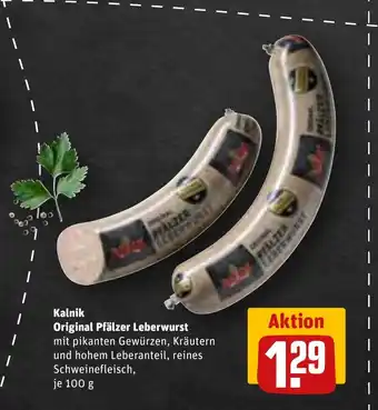 REWE Kalnik Original Pfälzer Leberwurst tilbud