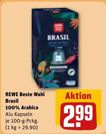 REWE REWE Beste Wahl Brasil 100% Arabica tilbud