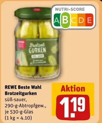 REWE DE REWE Beste Wahl Brotzeitgurken tilbud