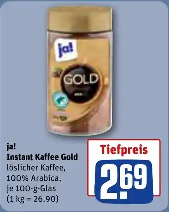 REWE DE ja! Instant Kaffee Gold tilbud
