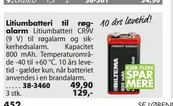Litiumbatteri til røgalarm