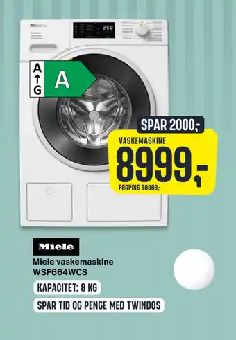 Skousen Miele vaskemaskine wsf664wcs tilbud