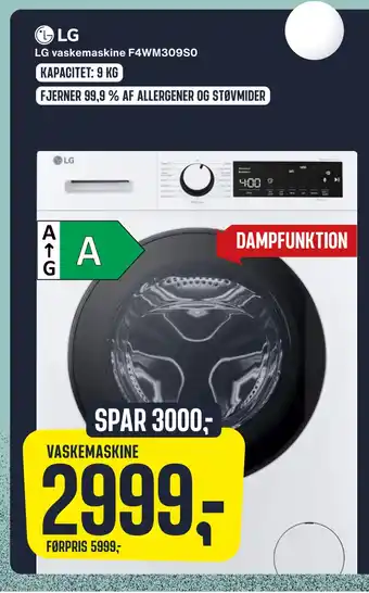 Skousen Lg vaskemaskine f4wm309s0 tilbud