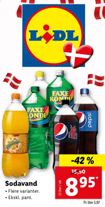 Lidl Sodavand 1,5 Liter tilbud