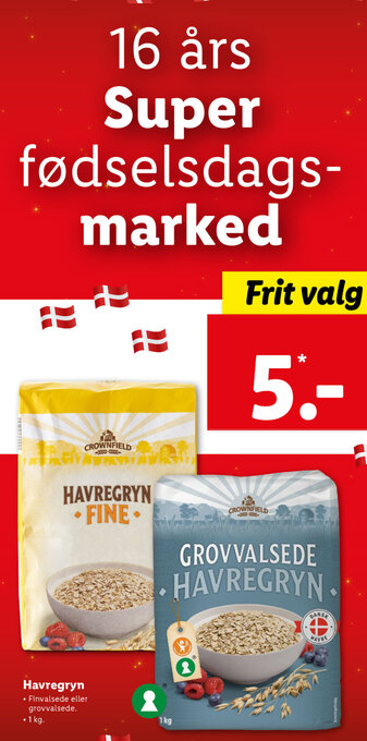 Lidl Havregryn 1 kg tilbud