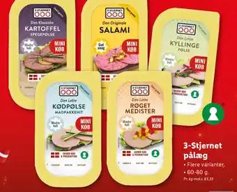 Lidl 3-Stjernet Pålæg 60-80g tilbud