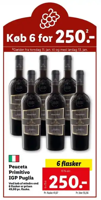 Lidl Peuceta Primitivo IGP Puglia tilbud