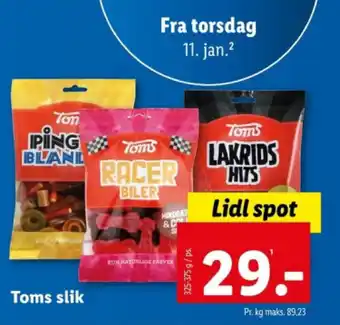 Lidl Toms slik tilbud