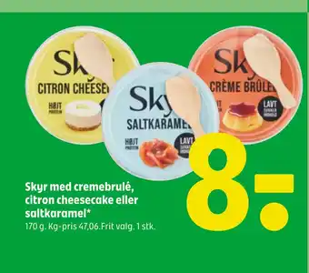 Coop 365 Skyr med cremebrulé, citron cheesecake eller saltkaramel tilbud