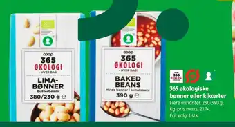 Coop 365 365 økologiske bønner eller kikærter tilbud