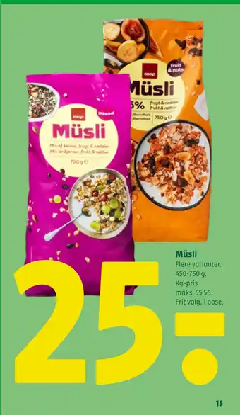 Coop 365 Müsli tilbud