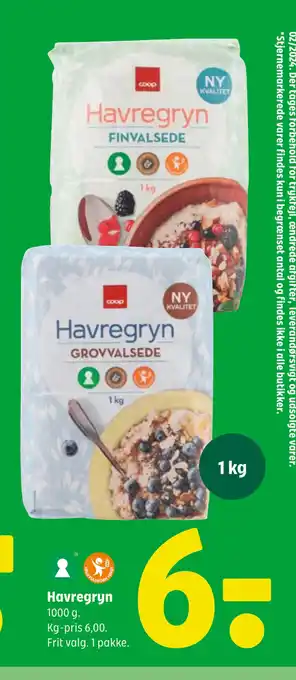 Coop 365 Havregryn tilbud