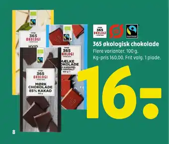 Coop 365 365 økologisk chokolade tilbud