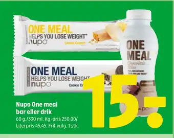Coop 365 Nupo one meal bar eller drik tilbud